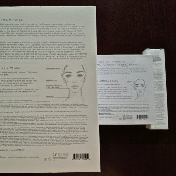 NuFACE Trinity Set w/ Wrinkle Reducer & Clean Sweep. Never used, still sealed. - Picture 5 of 8